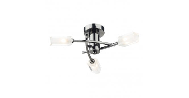 Där Lighting Morgan 3 Light Semi Flush Black Chrome