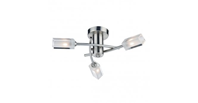 Där Lighting Morgan 3 Light Semi Flush Satin Chrome