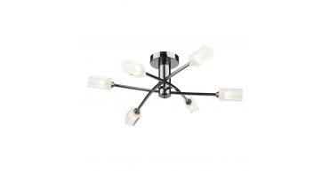 Morgan 6 Light Semi Flush Black Chrome