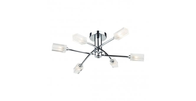 Där Lighting Morgan 6 Light Semi Flush Polished Chrome