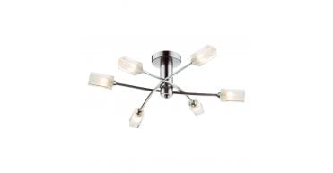Morgan 6 Light Semi Flush Satin Chrome