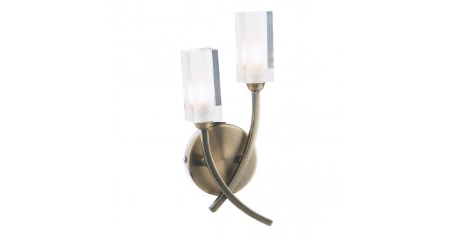 Där Lighting Morgan Double Wall Bracket Antique Brass