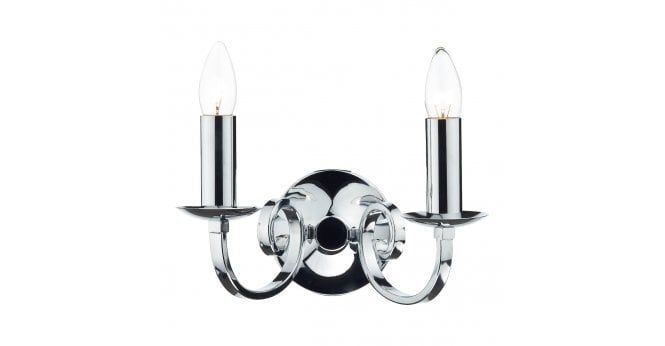 Där Lighting Murray 2 Light Wall Light Polished Chrome