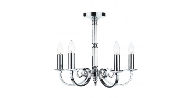 Där Lighting Murray 5 Light Dual Mount Pendant Polished Chrome