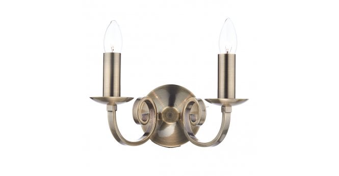 Där Lighting Murray Double Wall Bracket Antique Brass