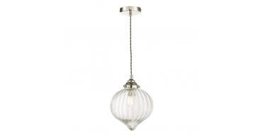 Mya Pendant Polished Nickel Glass
