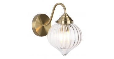 Mya Wall Light Antique Brass and Glass