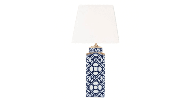 Där Lighting Mystic Table Lamp Blue Ceramic With Shade