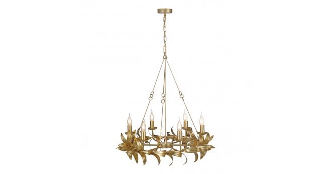 Där Lighting Nadria 6 Light Pendant Satin Gold