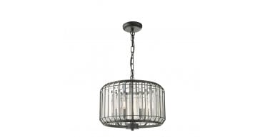 Naeva 3 Light Pendant Satin Black Crystal