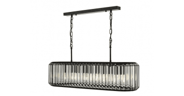 Naeva 5 Light Pendant Matt Black and Crystal