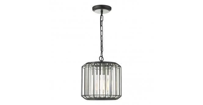 Där Lighting Naeva Pendant Satin Black & Crystal