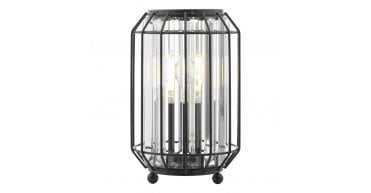 Naeva Table Lamp Matt Black and Crystal