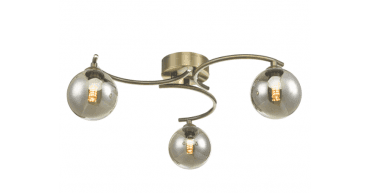 Nakita 3 Light Semi Flush Antique Brass Frame Only