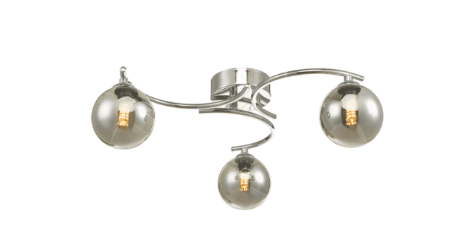 Där Lighting Nakita 3 Light Semi Flush Polished Chrome Frame Only