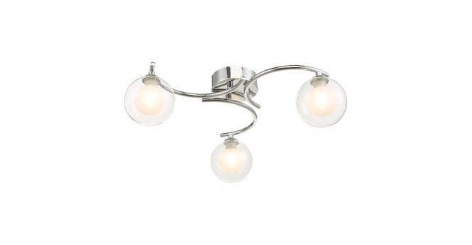 Där Lighting Nakita 3 Light Semi Flush Polished Chrome With Clear/Opal Glass