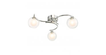 Nakita 3 Light Semi Flush Polished Chrome With Clear/Opal Glass