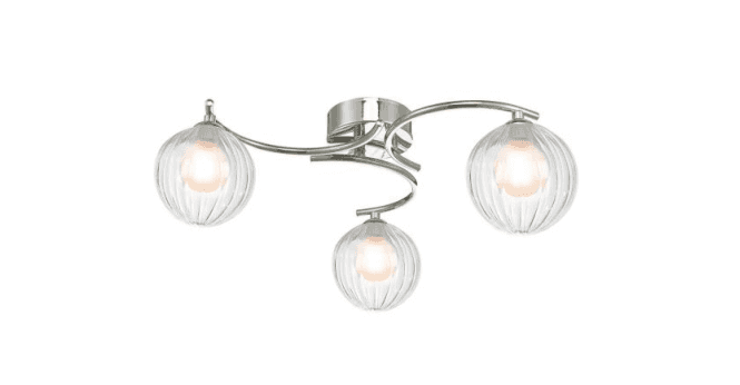Där Lighting Nakita 3 Light Semi Flush Polished Chrome With Clear/Opal Glass
