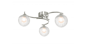 Nakita 3 Light Semi Flush Polished Chrome With Clear/Opal Glass