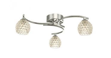 Nakita 3 Light Semi Flush Polished Chrome With Dimpled Open Glass