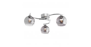 Nakita 3 Light Semi Flush Polished Chrome With Organic Smoked Glass