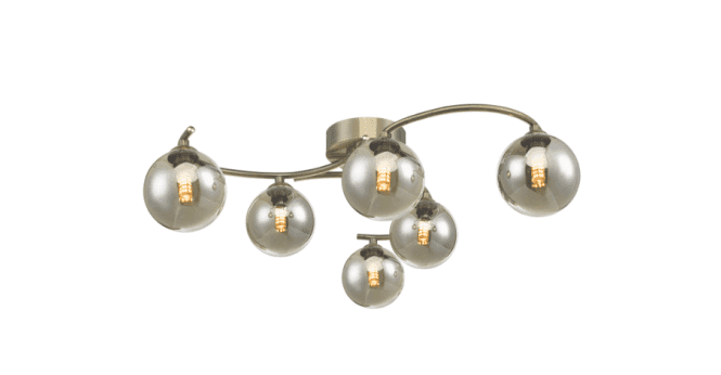 Där Lighting Nakita 6 Light Semi Flush Antique Brass Frame Only