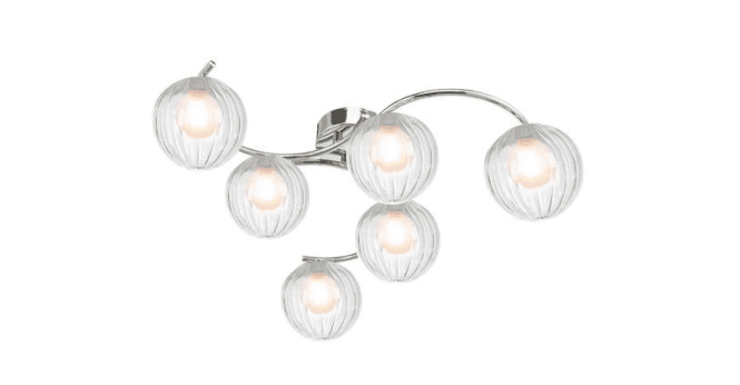 Där Lighting Nakita 6lt Semi Flush Polished Chrome With Clear/Opal Glass