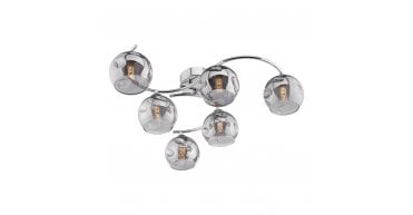 Nakita 6lt Semi Flush Polished Chrome With Organic Smoked Glass