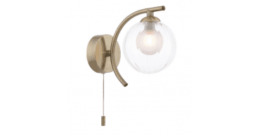 Nakita Wall Light Antique Brass With Clear/Opal Glass