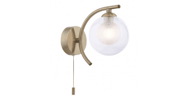 Nakita Wall Light Antique Brass With Clear/Opal Glass