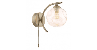 Nakita Wall Light Antique Brass With Closed Organic Amber Glass