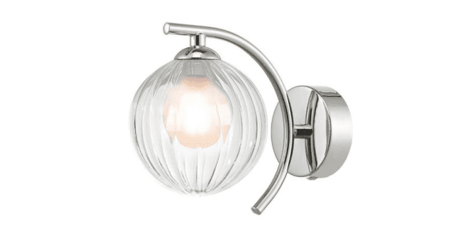 Där Lighting Nakita Wall Light Polished Chrome With Clear/Opal Glass