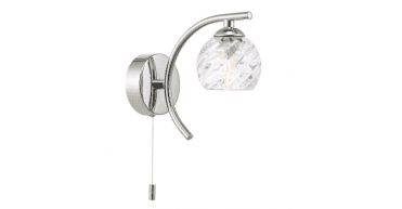 Nakita Wall Light Polished Chrome With Twisted Open Glass