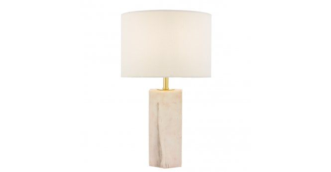 Där Lighting Nalani Table Lamp Pink Marble Effect With Shade