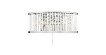 Nantes 2 Light Wall Light Polished Chrome Aluminium