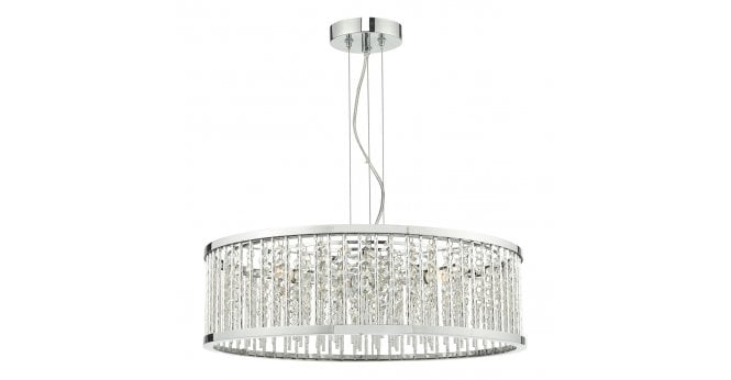 Där Lighting Nantes 5 Light Pendant Polished Chrome Aluminium