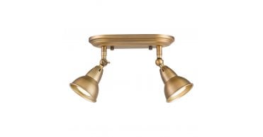 Nathaniel 2 Light Plate Spotlight Aged Brass