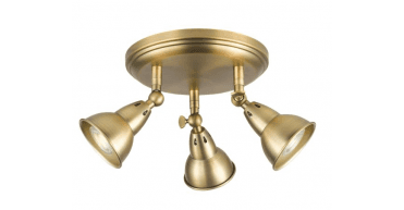 Nathaniel 3 Light Plate Spotlight Aged Brass