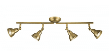 Nathaniel 4 Light Bar Spotlight Aged Brass