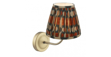 Navarro Rechargeable Wall Light Matt Antique Brass With Shade LED