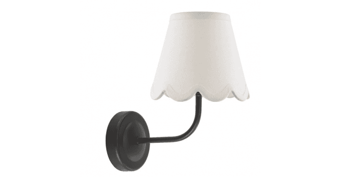 Där Lighting Navarro Rechargeable Wall Light Matt Black With Shade LED