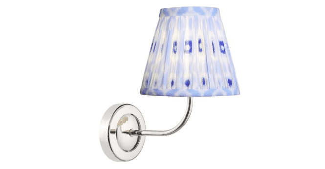 Där Lighting Navarro Rechargeable Wall Light Polished Nickel With Shade LED