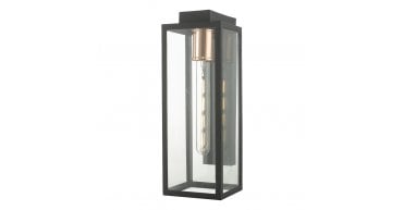 Naxos Outdoor Wall Light Black Glass IP43