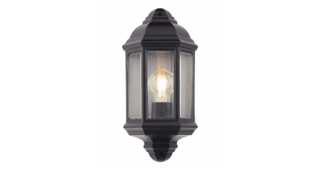 Där Lighting Nelson Outdoor Wall Light Matt Black and Glass IP44