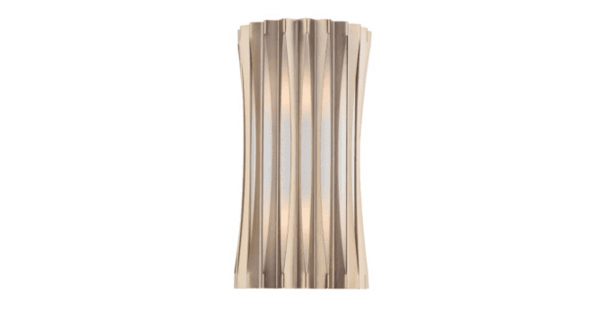 Där Lighting Netra 2 Light Wall Light Satin Bronze and Ivory