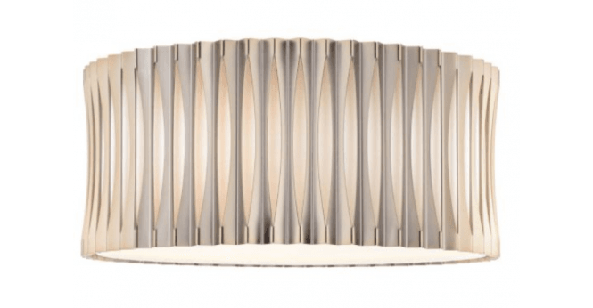 Där Lighting Netra 3 Light Flush Satin Bronze and Ivory