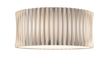 Netra 3 Light Flush Satin Bronze and Ivory