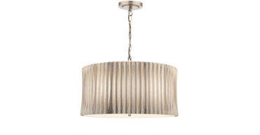 Netra 3 Light Pendant Satin Bronze and Ivory