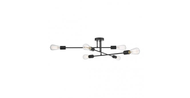 Där Lighting Neve 6 Light Flush Matt Black