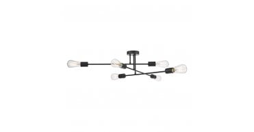 Neve 6 Light Flush Matt Black